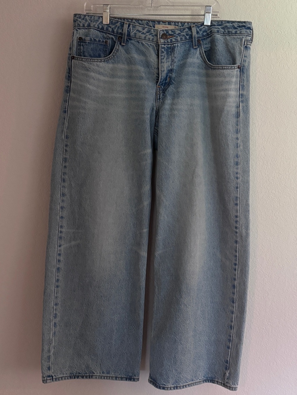 Levi’s Premium Low Loose Jeans Women’s 32 Light Wash Baggy Wide Leg Denim - Picture 7 of 9